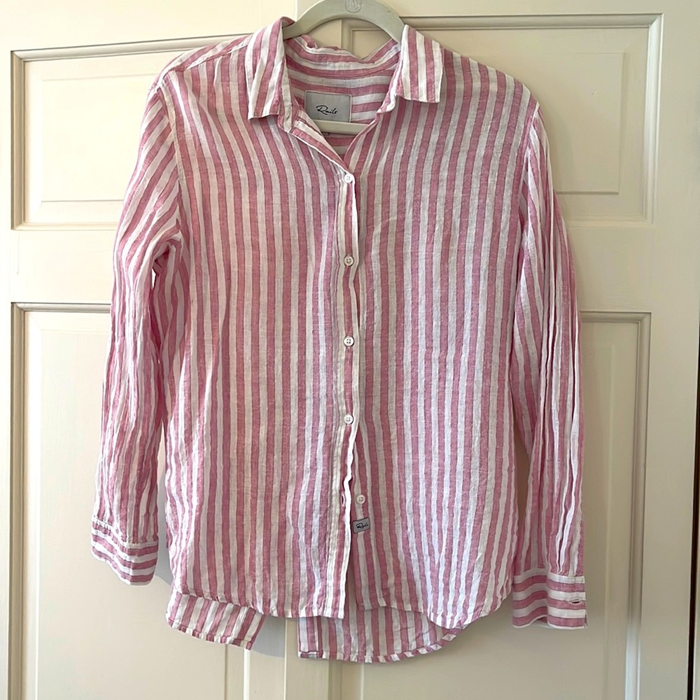 Rails Pink Metallic Stripe Shirt